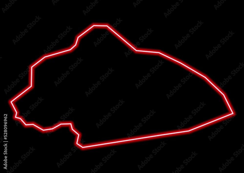 Red glowing neon map of Calderdale United Kingdom on black background. Red glowing neon map of Calderdale United Kingdom on black background.