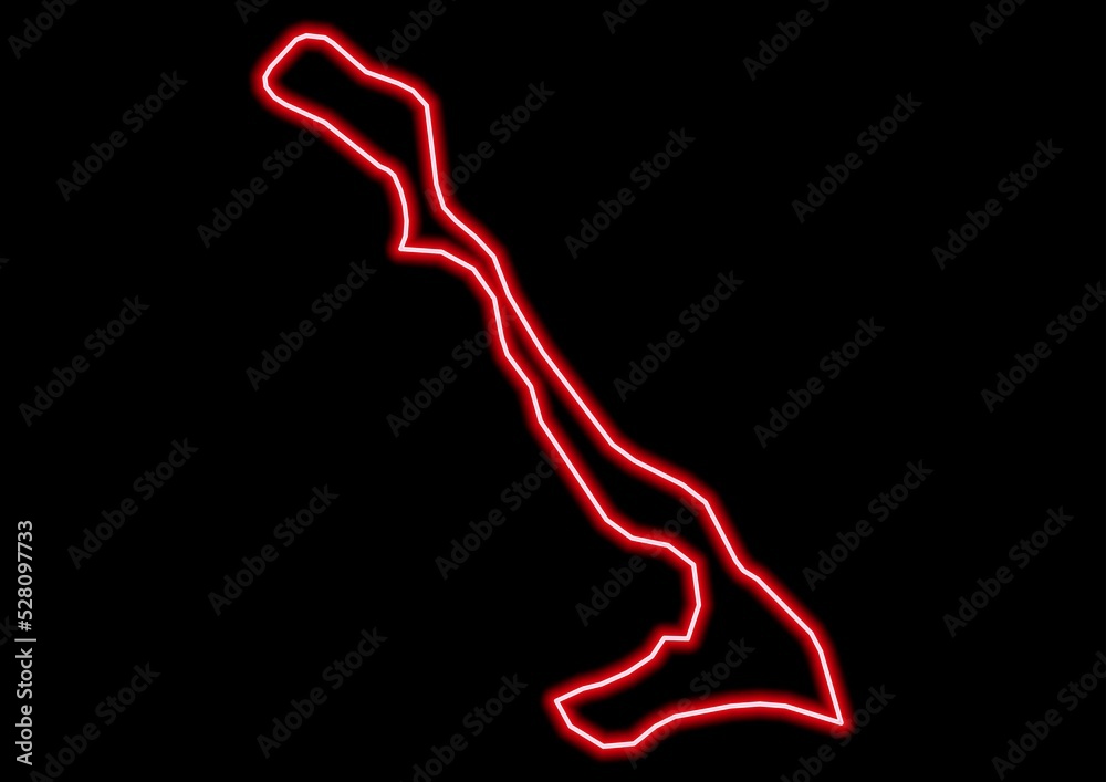 Red glowing neon map of Cat Island The Bahamas on black background. Red glowing neon map of Cat Island The Bahamas on black background.