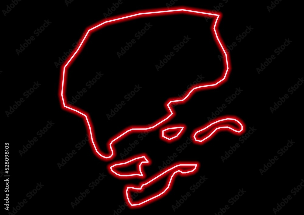 Red glowing neon map of Central Andros The Bahamas on black background. Red glowing neon map of Central Andros The Bahamas on black background.