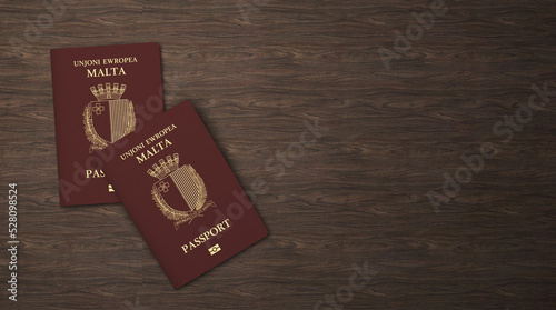 Malta Passport on Wooden Board, Citizenship by Investment