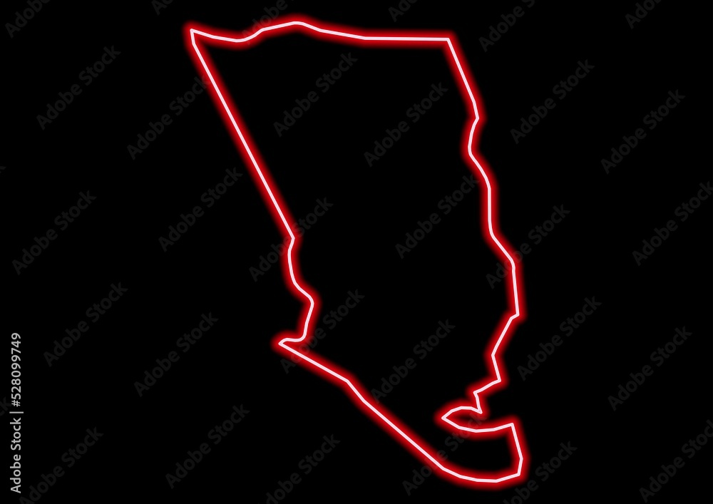 Red glowing neon map of Clarendon Jamaica on black background. Red glowing neon map of Clarendon Jamaica on black background.