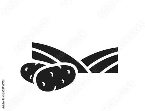 potato field icon. vegetable farming, agriculture and harvest symbol