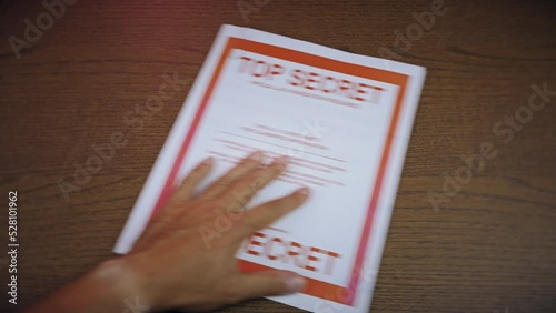 A United States Top Secret document gets taken.  	 photo