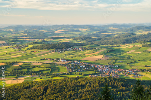 Картината върху платно View from mount Hohenbogen to Neukirchen Heiligblut, a small town in the Bavarian Forest