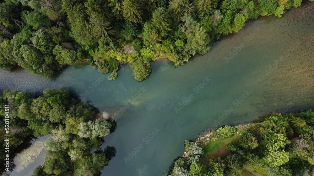 Naklejka premium River Sava .... two rivers become one