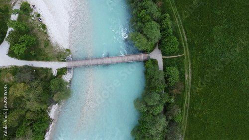 Photos River Sava Slovenia. Bridge over the river