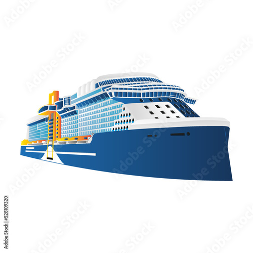 vector cruise ship colorful