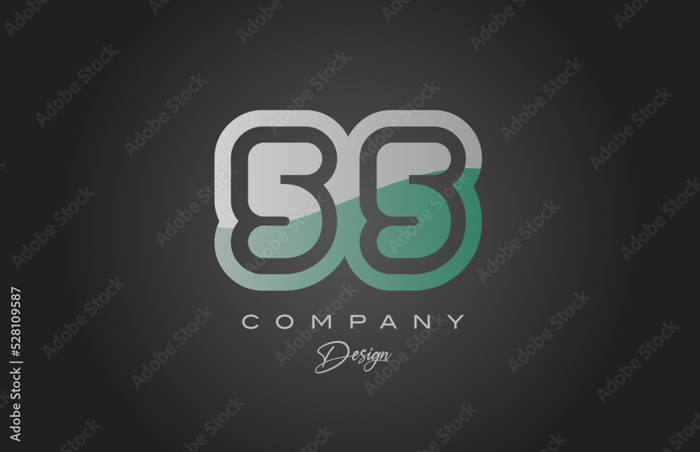55 green grey number logo icon design. Creative template for company and business 55 green grey number logo icon design. Creative template for company and business