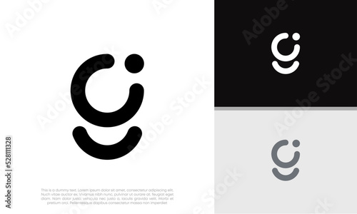 Initials G logo design. Initial Letter Logo. Innovative high tech logo template.