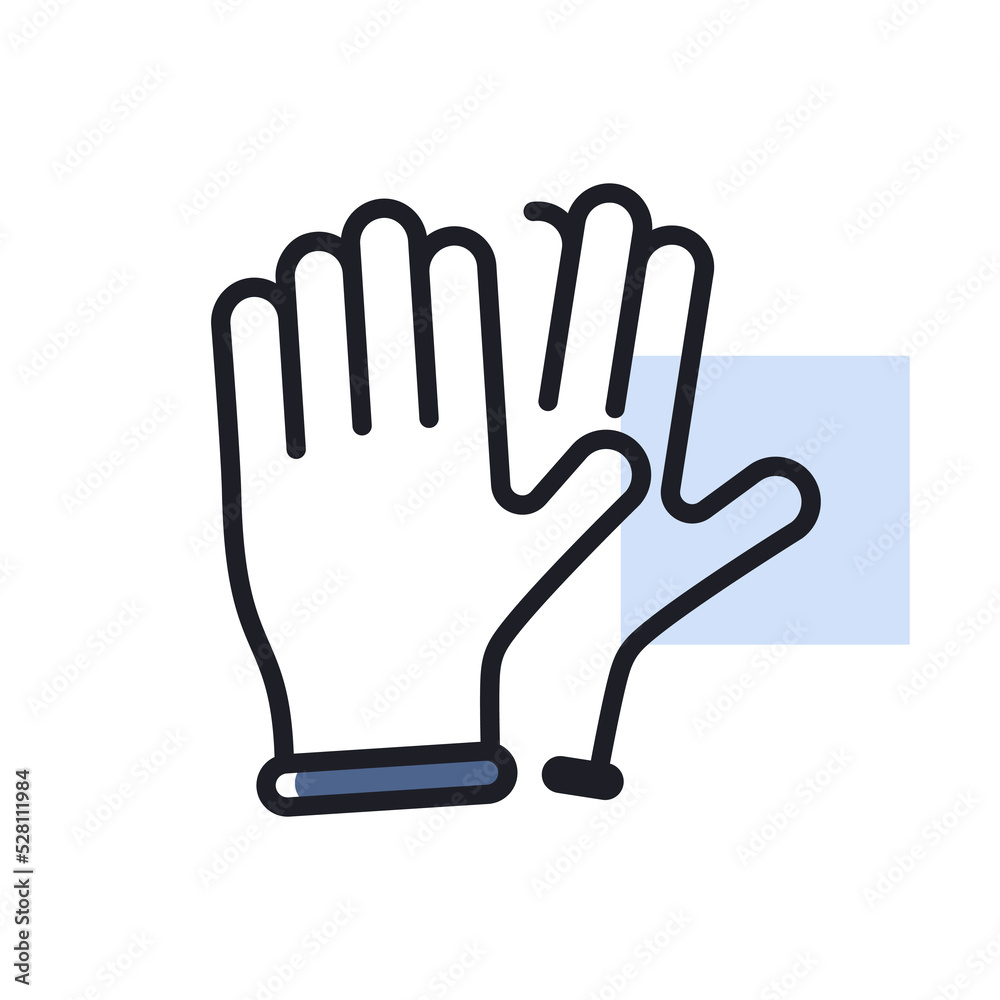 Medical protective rubber gloves vector icon Medical protective rubber gloves vector icon