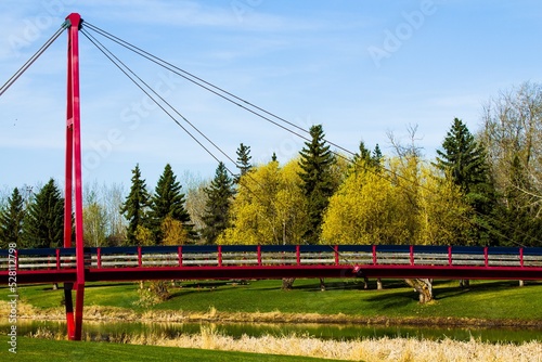 St. Albert, Alberta Children’s bridge over the Sturgeon River photo