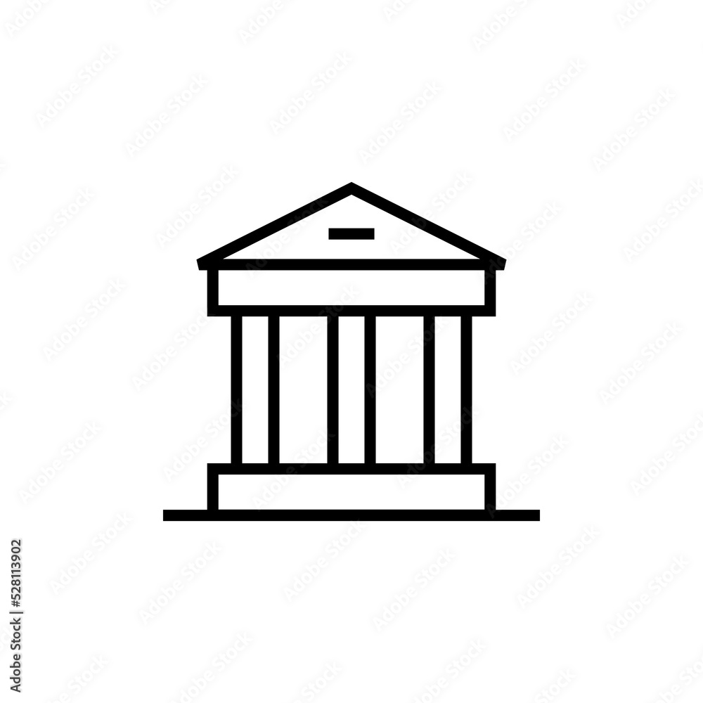 Bank line icon isolated on white background Bank line icon isolated on white background