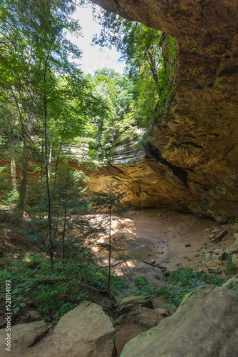 View of Ash Cave in Summer, Hocking Hills State Park, Ohio