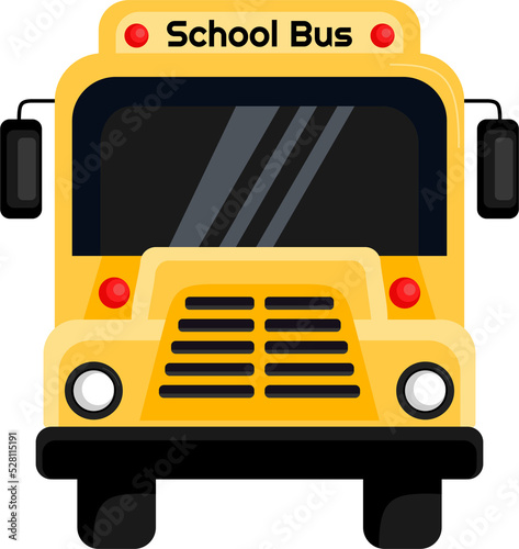 A digital drawing of a school bus in yellow and orange and red and white lamps holding a sign above that says Black School Bus