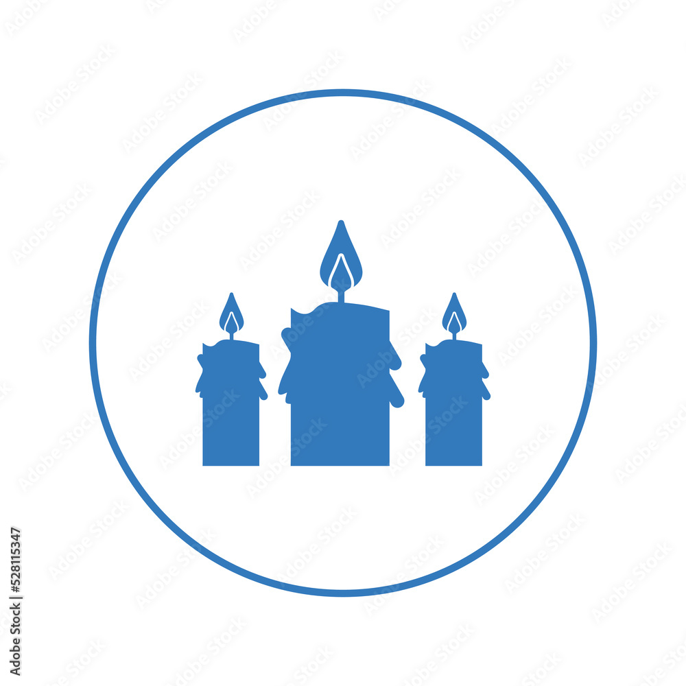 Burning spa stand candle light icon | Circle version icon |