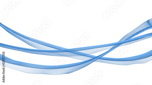 Blue semi-transparent ribbon flowing overlay