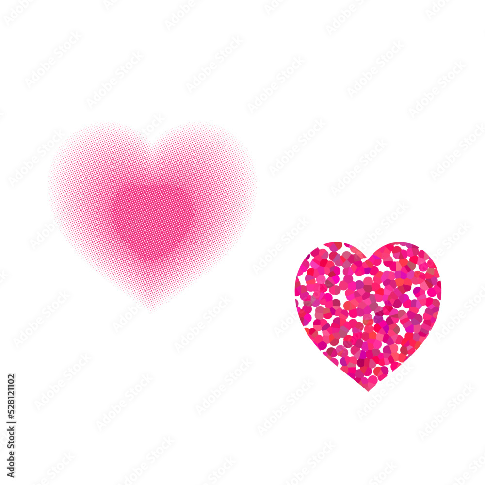 Hearts vector illustration collection. Valentine's day romance symbols