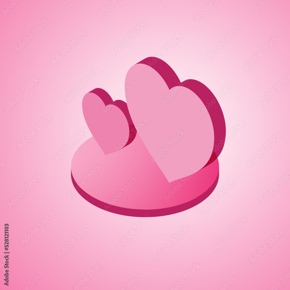 3d Hearts vector icon collection. Valentine's day romance symbols 3d Hearts vector icon collection. Valentine's day romance symbols