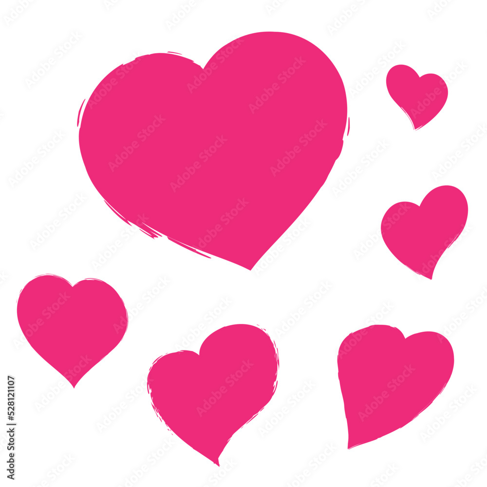 Hearts vector icon collection. Valentine's day romance symbols