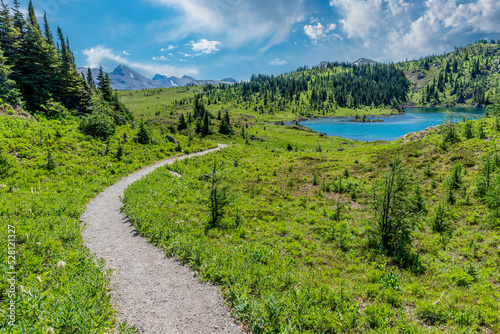 Hiking trail down to Rock Isle Lake in the Sunshine Meadows of Sunshine Village, Alberta © Nancy Anderson