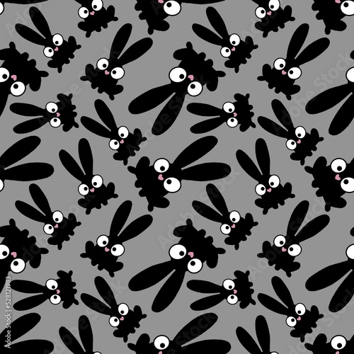 Easter cartoon rabbit seamless pattern for fabrics and textiles and packaging and wrapping paper and 2023 new year