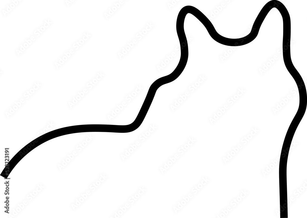 Vector sign suitable for web sites, apps, articles, stores etc. Simple monochrome illustration and editable stroke. Line icon of cat