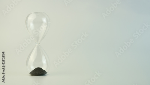 Hourglass on a white background. copy space.