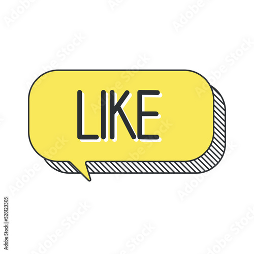 Speech bubble with expresion like word pop art flat style