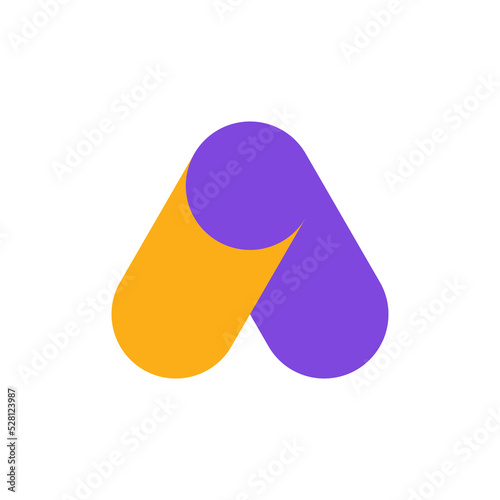 Letter A paper creative modern logo