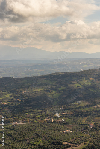 Landscape image of the countryside in Crete. A sunny day in December 2019, in the rural area of ​​Archanes from the top of mount Giouchtas(juchtas). photo