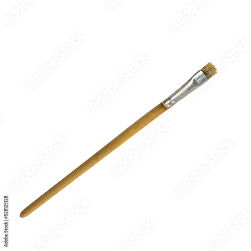 a small paintbrush with a wooden handle on a transparent background
