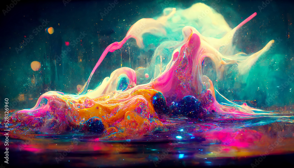 colorful space trippy liquid surreal cosmic art