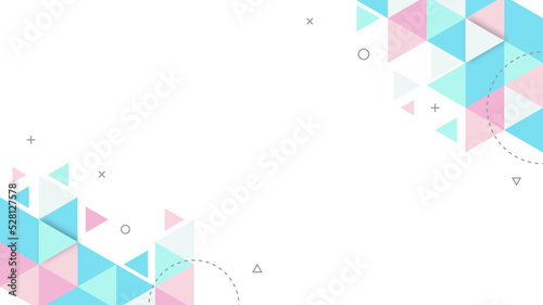  Modern Abstract Background with Low Poly Triangle Retro Memphis and Pastel Colors