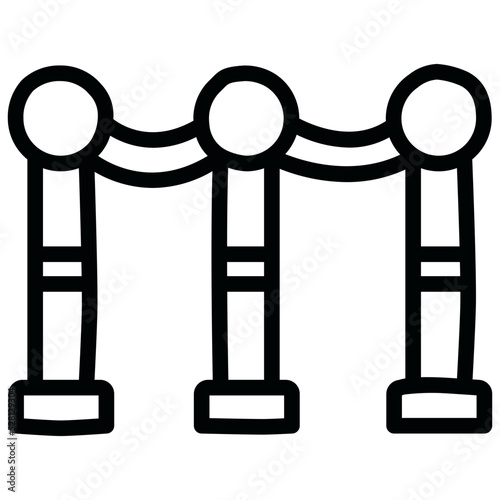 barrier museum icon editable stroke