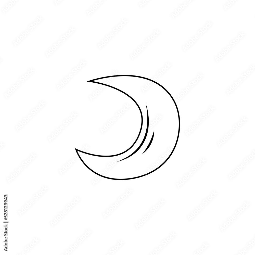 Hand Drawn Halloween Crescent Outline Hand Drawn Halloween Crescent Outline