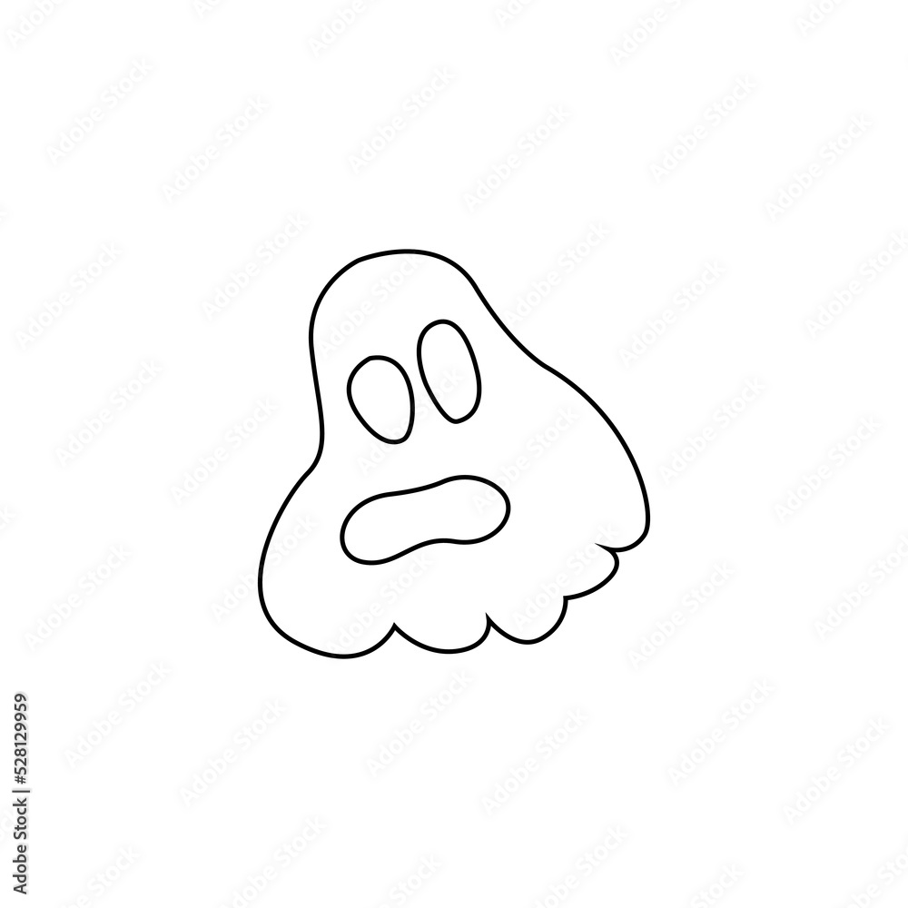 Hand Drawn Halloween Ghost Outline Hand Drawn Halloween Ghost Outline