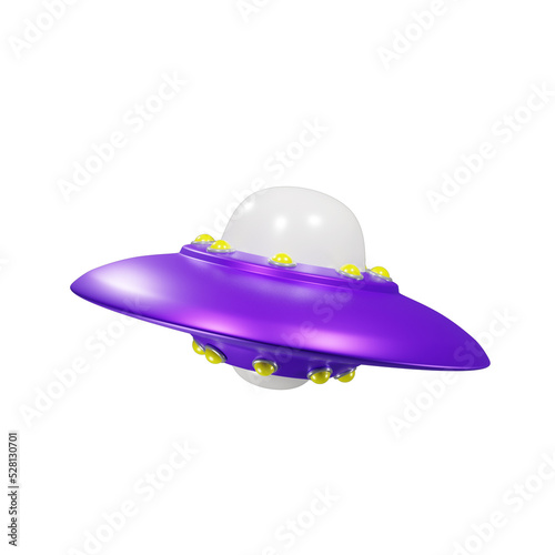 ilustrasi pesawat UFO render 3d. carton pesawat alien photo