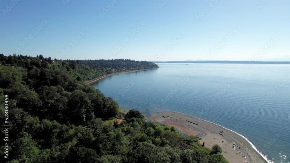 Scenic Beach on Puget Sound in Washington State Shot by Drone Scenic Beach on Puget Sound in Washington State Shot by Drone
