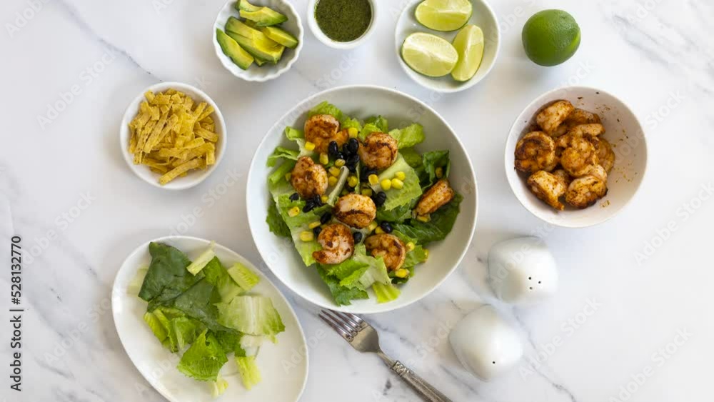 Stop Motion Animation of Making a Shrimp Salad