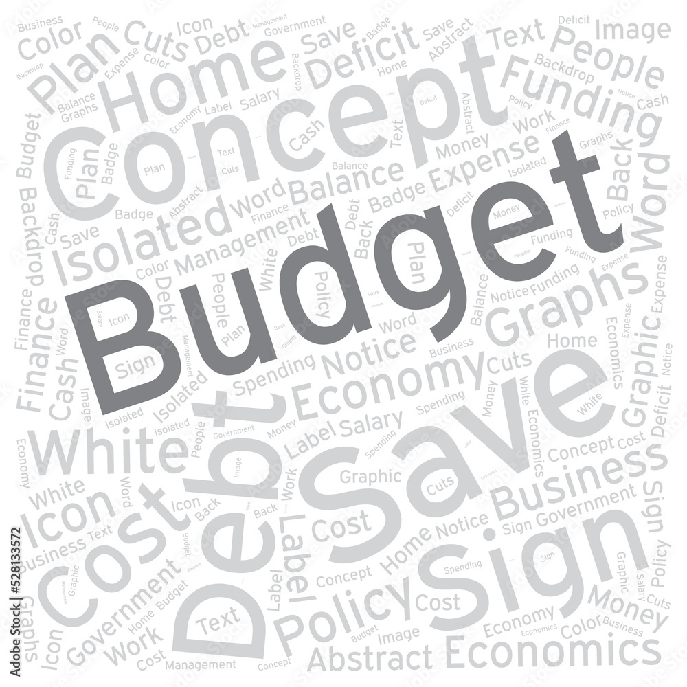 budget Word cloud art Detailed Vector