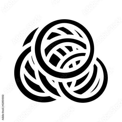 rings cut onion slice glyph icon vector. rings cut onion slice sign. isolated symbol illustration