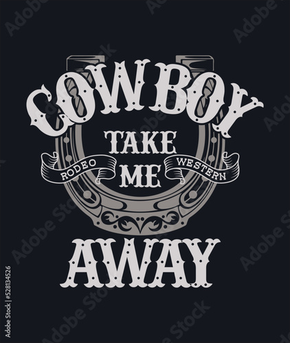 Vintage wild west emblem. Wild west, cowboy, country art, seamless pattern design, surface design Design for the shirt.