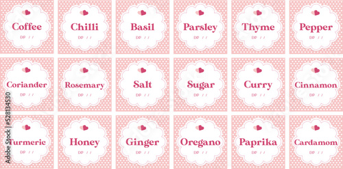 Spice and Jar Labels. Printable and editable.