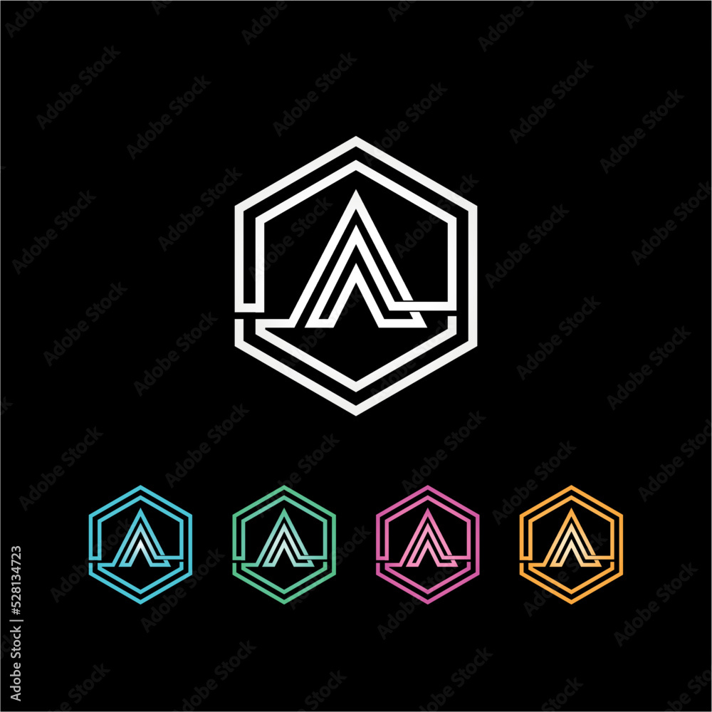 Hexagone letter A logo design creative logo Hexagone letter A logo design creative logo