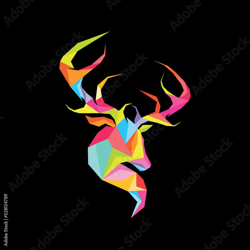 colorful polygon deer logo