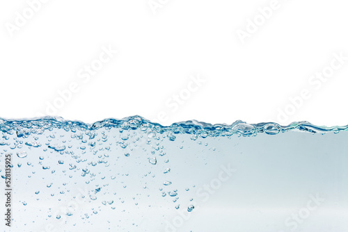 Water splash with bubbles of air, isolated background Clipping path