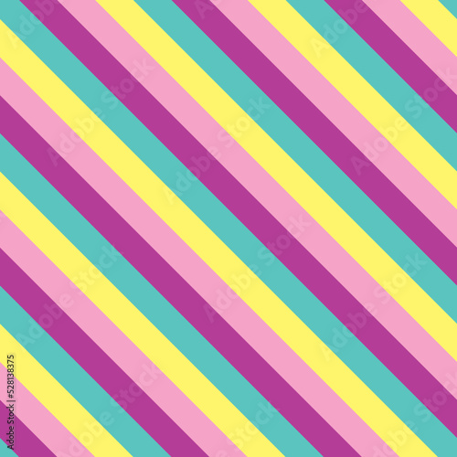 Seamless colourful kids fun striped background pattern