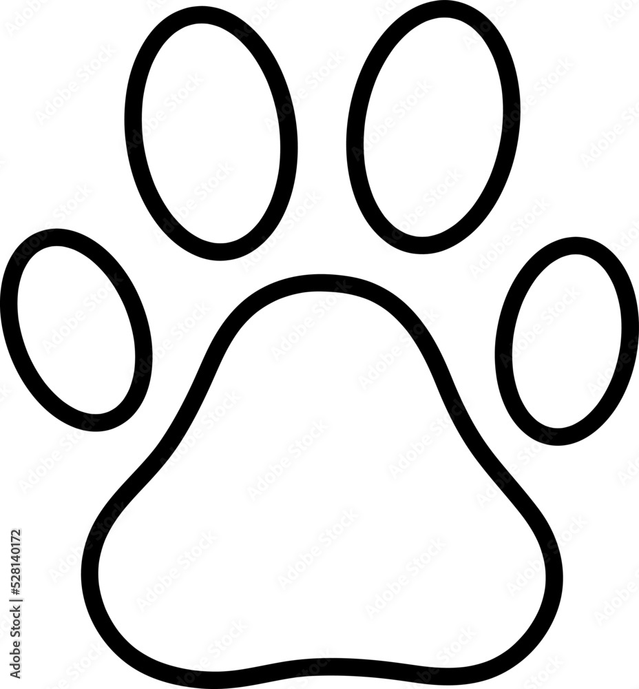 Animal paw print vector icon. Dog footprint trail sign. Pet foot shape mark symbol..eps Animal paw print vector icon. Dog footprint trail sign. Pet foot shape mark symbol..eps
