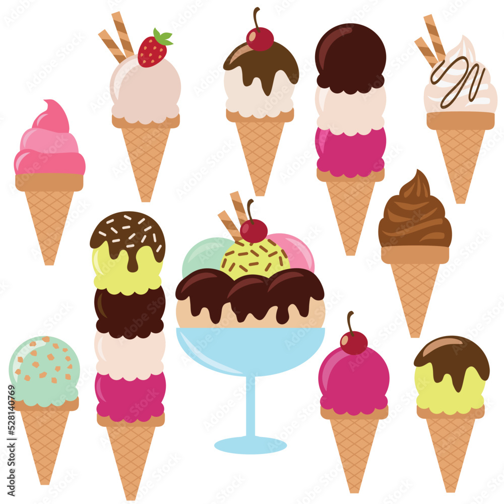 ice cream set vector cartoon illustration ice cream set vector cartoon illustration