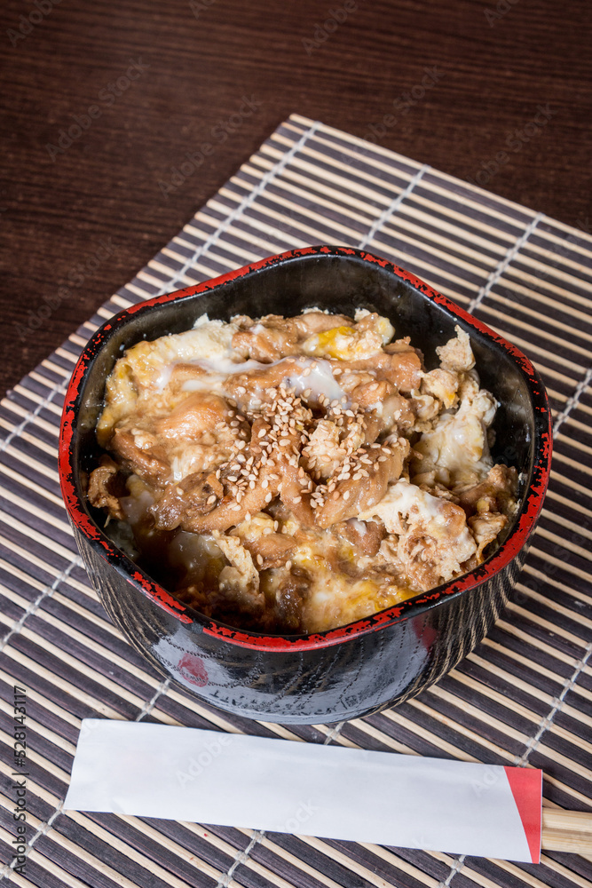 TERIYAKI DON, Chicken in teriyaki sauce, stewed with egg over rice. TERIYAKI DON, Chicken in teriyaki sauce, stewed with egg over rice.